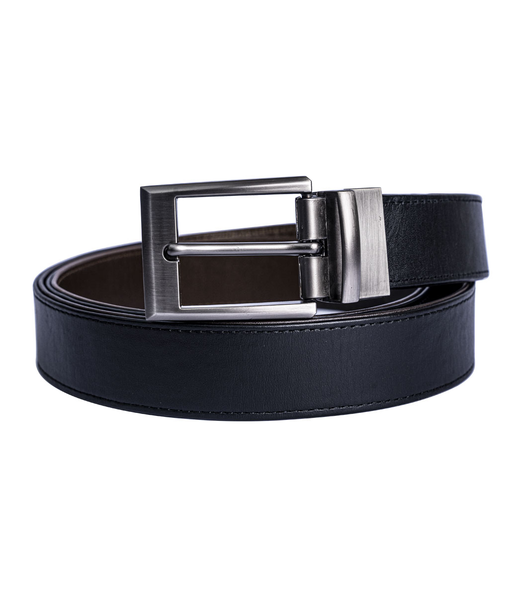 black formal belt for men hand stitched