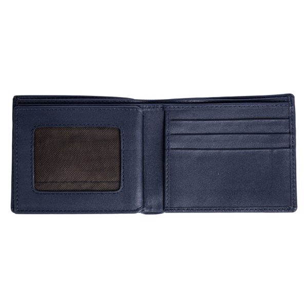 Buy Men Blue Textured Leather Wallet Online - 705047