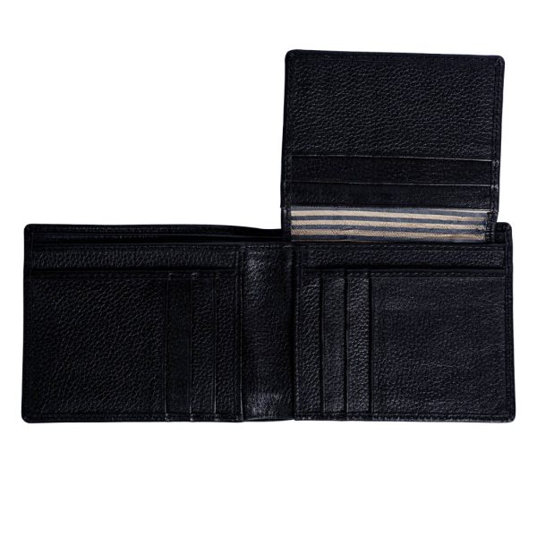 black wallet soft milled leather